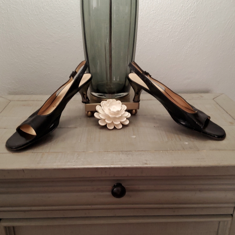 Salvatore Ferragamo Patent-Leather Slingback Heels